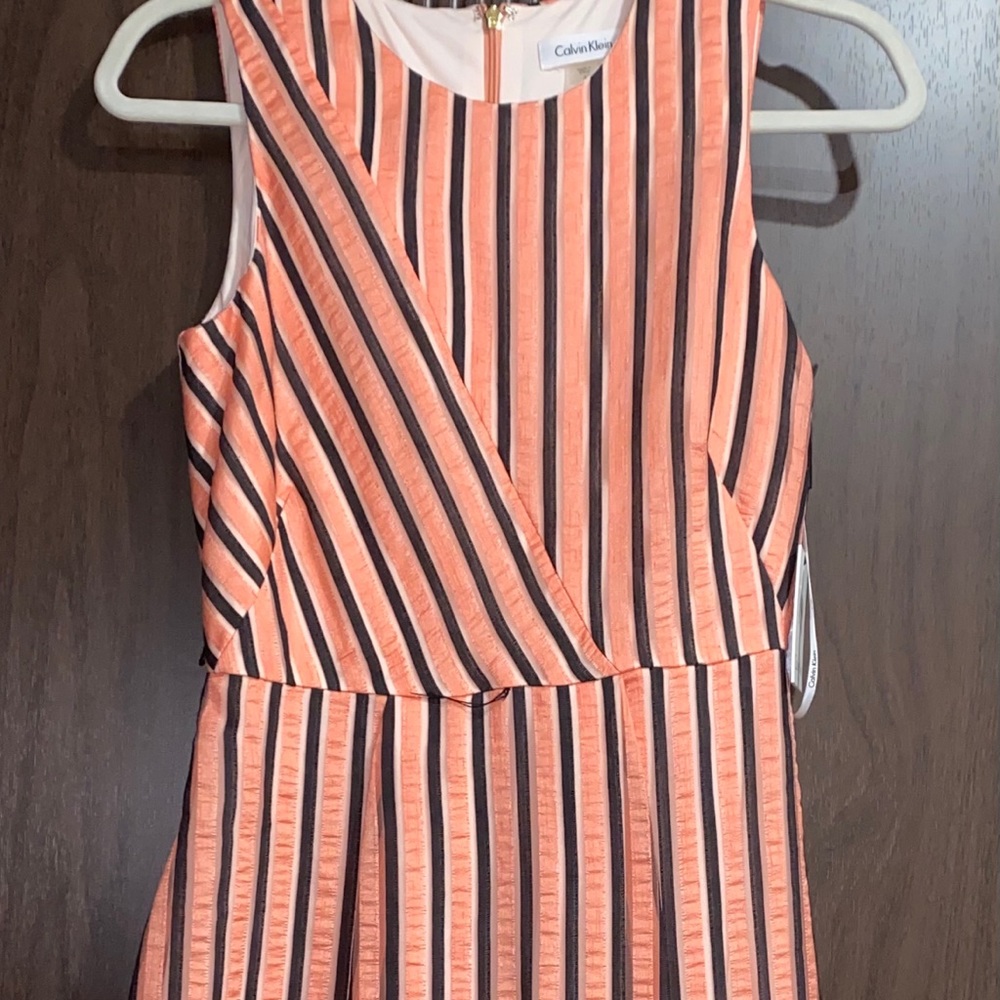 Orange black striped dress!!.